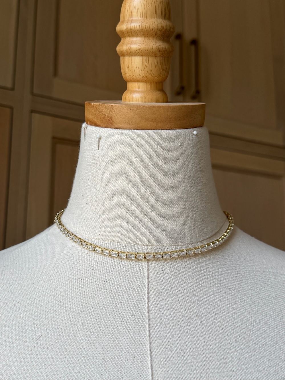 MELINDA MARIA | Not Your Basic Tennis Choker 3mm | Gold & White Diamondettes